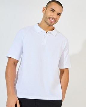 men oversized fit polo t-shirt with short sleeves