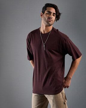 men oversized fit round-neck t-shirt