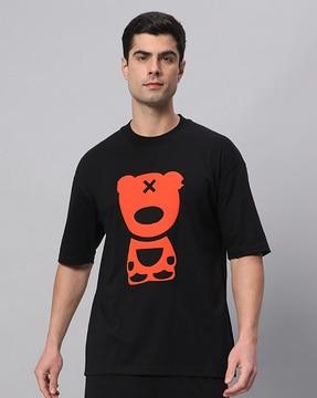 men oversized fit round-neck t-shirt