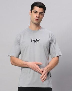 men oversized fit round-neck t-shirt