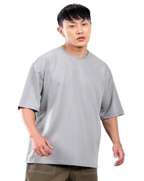 men oversized fit round-neck t-shirt