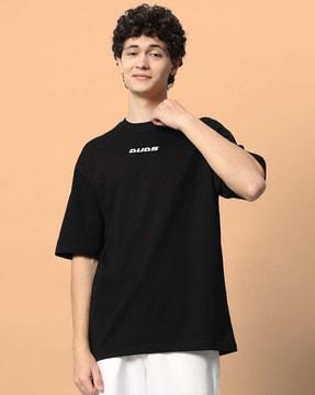 men oversized fit round-neck t-shirt