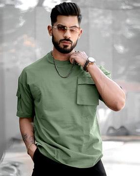 men oversized fit round-neck t-shirt