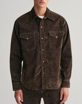 men oversized shirt with flap pockets