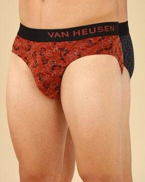 men pack of 2 all-over geometric print briefs