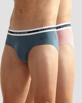 men pack of 2 breifs with brand waistband