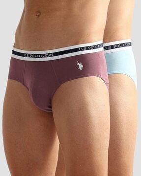 men pack of 2 breifs with brand waistband