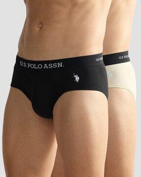 men pack of 2 briefs with brand wasitband