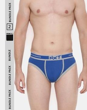 men pack of 2 briefs with logo waistband