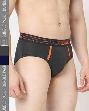 men pack of 2 briefs with logo waistband