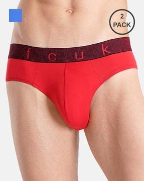 men pack of 2 briefs with logo waistband