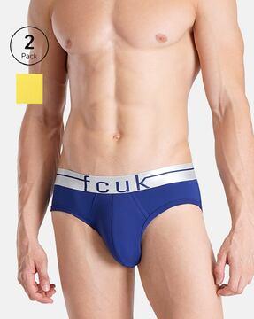 men pack of 2 briefs with logo waistband