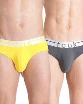 men pack of 2 briefs with logo waistband