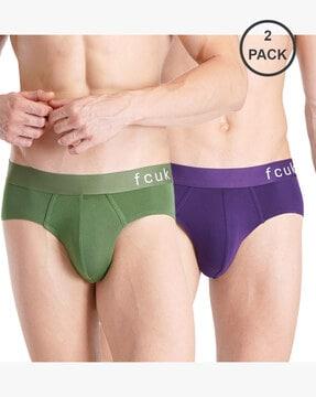 men pack of 2 briefs with logo waistband