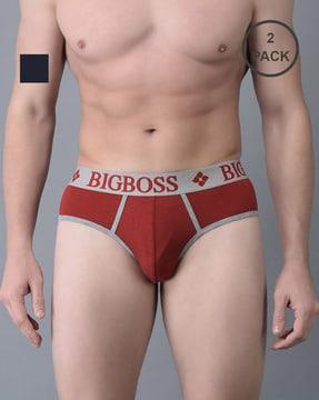 men pack of 2 briefs with logo waistband