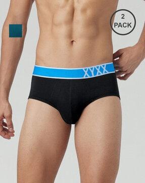 men pack of 2 briefs with logo waistband