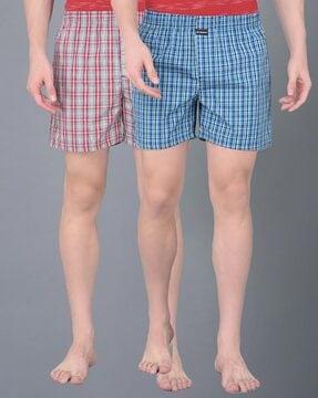 men pack of 2 checked boxers with elasticated waist