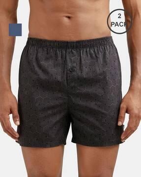 men pack of 2 geometric print boxers