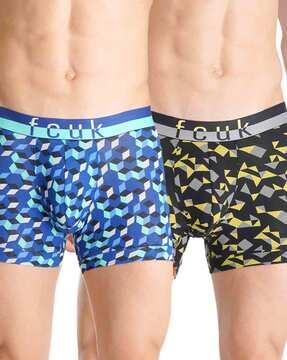 men pack of 2 geometric print trunks