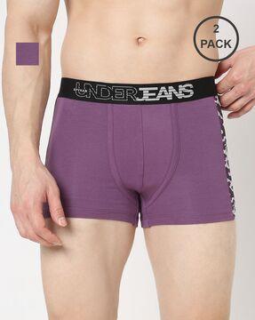 men pack of 2 logo print trunks with elasticated waistband