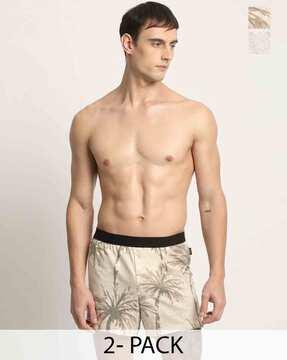 men pack of 2 printed boxers with elasticated waist