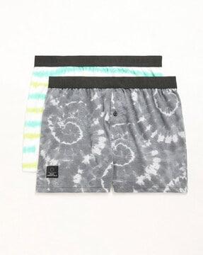 men pack of 2 printed boxers with elasticated waist