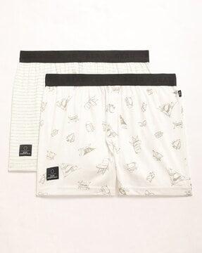 men pack of 2 printed boxers with elasticated waist