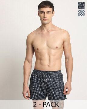 men pack of 2 printed cotton boxers