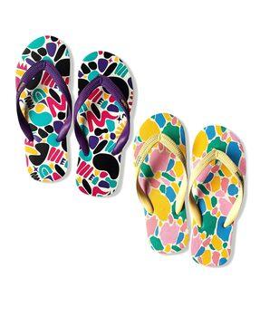 men pack of 2 printed thong-strap flip-flops