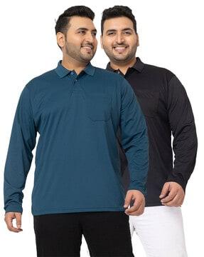 men pack of 2 regular fit polo t-shirts with patch pocket