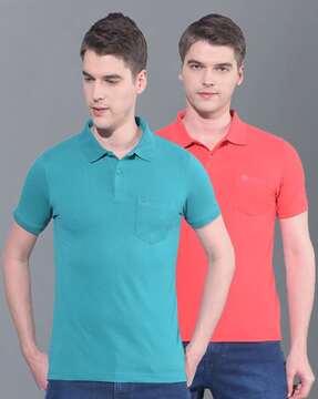 men pack of 2 regular fit polo t-shirts with patch pocket