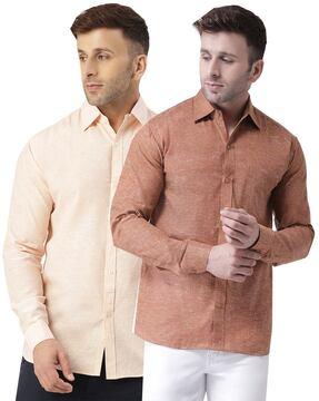men pack of 2 regular fit shirts with patch pocket