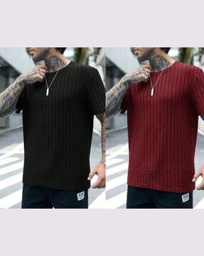 men pack of 2 ribbed relaxed fit t-shirts