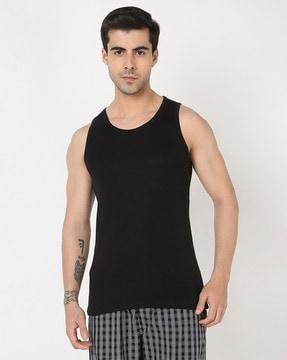 men pack of 2 round-neck sleeveless vests