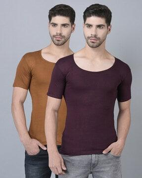 men pack of 2 scoop-neck vests