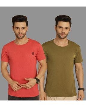 men pack of 2 slim fit round-neck t-shirts