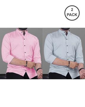 men pack of 2 slim fit shirts