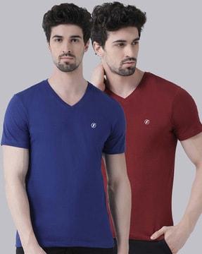 men pack of 2 slim fit v-neck t-shirts