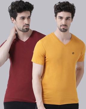 men pack of 2 slim fit v-neck t-shirts