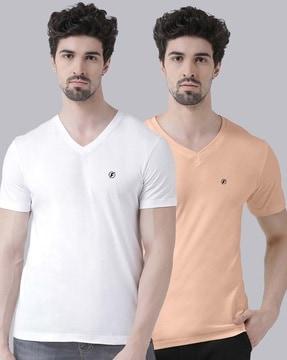 men pack of 2 slim fit v-neck t-shirts