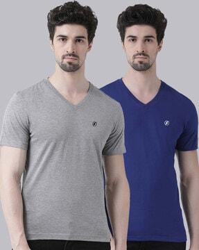 men pack of 2 slim fit v-neck t-shirts