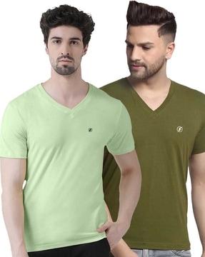 men pack of 2 slim fit v-neck t-shirts