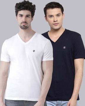 men pack of 2 slim fit v-neck t-shirts