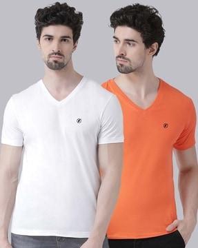 men pack of 2 slim fit v-neck t-shirts