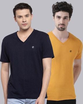 men pack of 2 slim fit v-neck t-shirts