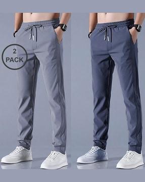 men pack of 2 straight fit track pants with insert pockets
