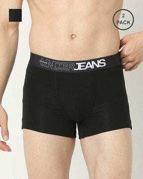 men pack of 2 trunks with logo waistband