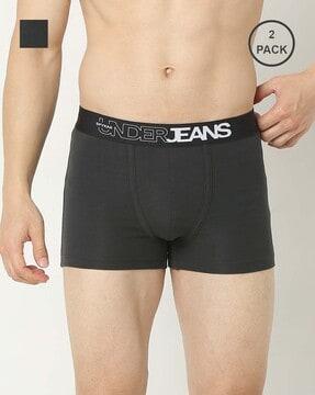 men pack of 2 trunks with logo waistband