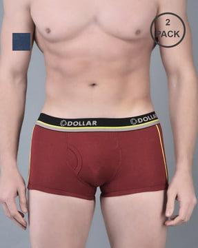 men pack of 2 trunks with logo waistband