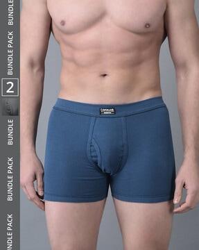 men pack of 2 trunks with logo waistband